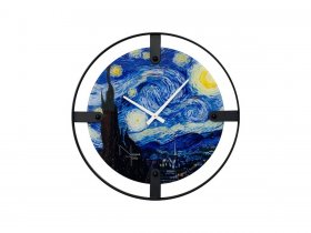 Часы интерьерные NT155 VAN GOGH STARRY NIGHT в Кодинске - kodinsk.mebel-nsk.ru | фото