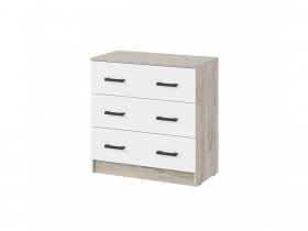 Комод КМ-02 Ронда (дуб крафт серый/дуб крафт белый) в Кодинске - kodinsk.mebel-nsk.ru | фото