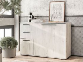 Комод Стандарт-3 NEW (дуб крафт белый) в Кодинске - kodinsk.mebel-nsk.ru | фото