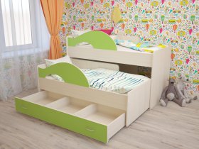 Кровать детская двухуровневая Радуга 80*160 в Кодинске - kodinsk.mebel-nsk.ru | фото