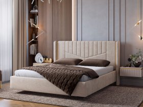 Кровать двуспальная 1,6м Диор (кашемир суфле (велюр)) в Кодинске - kodinsk.mebel-nsk.ru | фото