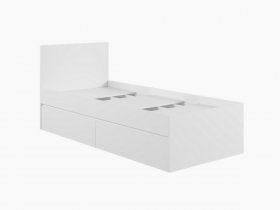 Кровать односпальная с ящиками 0,9м Мадера-М900 (белый) в Кодинске - kodinsk.mebel-nsk.ru | фото