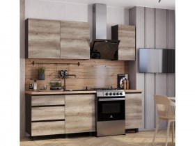Кухонный гарнитур Энигма 1,6м (венге/дуб каньон) в Кодинске - kodinsk.mebel-nsk.ru | фото
