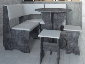 Кухонный уголок Лотос  (цемент темный к/з White) в Кодинске - kodinsk.mebel-nsk.ru | фото
