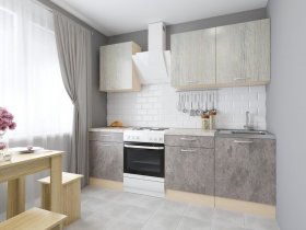 Модульная кухня Йота (пикард/цемент) в Кодинске - kodinsk.mebel-nsk.ru | фото