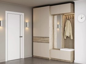 Модульная прихожая Бостон (дуб крафт серый/кашемир) в Кодинске - kodinsk.mebel-nsk.ru | фото