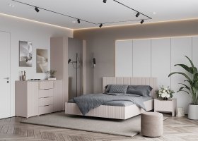 Модульная спальня «Тефия» (тефия/софт сантьяго) в Кодинске - kodinsk.mebel-nsk.ru | фото