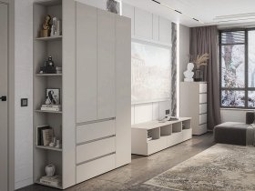Модульная стенка Люмо (кашемир) в Кодинске - kodinsk.mebel-nsk.ru | фото