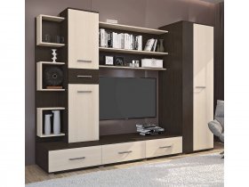 Стенка Верона (дуб венге/дуб молочный) в Кодинске - kodinsk.mebel-nsk.ru | фото