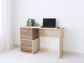 Стол письменный Сити-2 (ясень шимо темный/дуб сонома) в Кодинске - kodinsk.mebel-nsk.ru | фото