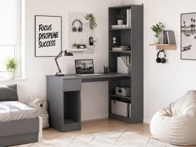 Стол письменный угловой «Лайт» 10.01 (темно-серый) в Кодинске - kodinsk.mebel-nsk.ru | фото