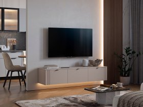 Тумба 2 Рич (кашемир/фрапучино матовый/черный) в Кодинске - kodinsk.mebel-nsk.ru | фото