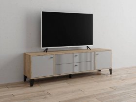 Тумба под ТВ Парус-10 (дуб крафт серый/серый) в Кодинске - kodinsk.mebel-nsk.ru | фото