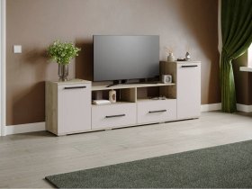 Тумба под ТВ Парус-2 (дуб крафт серый/кашемир) в Кодинске - kodinsk.mebel-nsk.ru | фото
